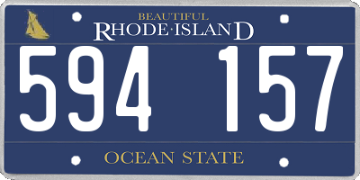 RI license plate 594157