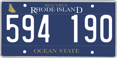RI license plate 594190