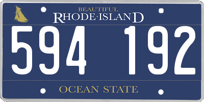 RI license plate 594192