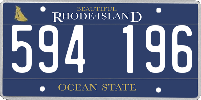 RI license plate 594196