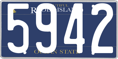 RI license plate 5942