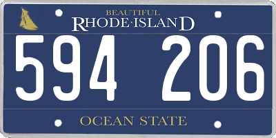 RI license plate 594206