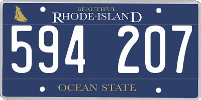 RI license plate 594207