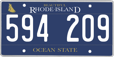 RI license plate 594209