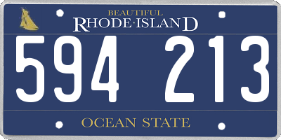 RI license plate 594213