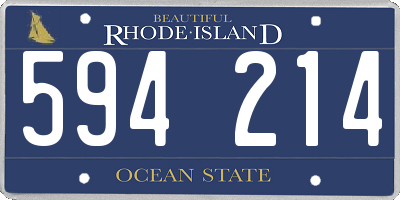 RI license plate 594214