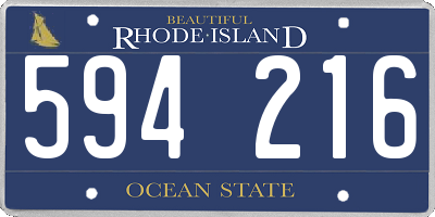RI license plate 594216