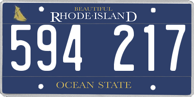 RI license plate 594217