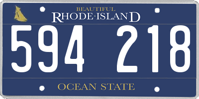 RI license plate 594218