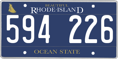 RI license plate 594226