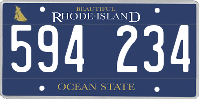 RI license plate 594234