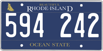 RI license plate 594242