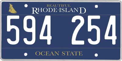 RI license plate 594254
