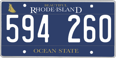 RI license plate 594260