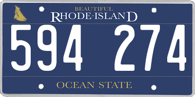 RI license plate 594274