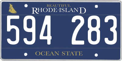 RI license plate 594283