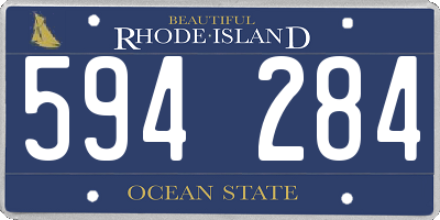 RI license plate 594284