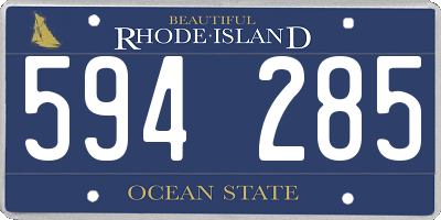 RI license plate 594285