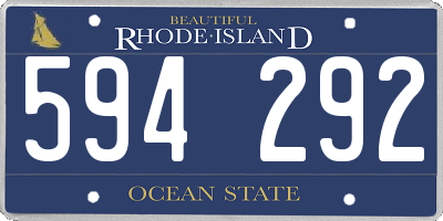 RI license plate 594292
