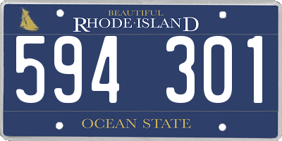 RI license plate 594301