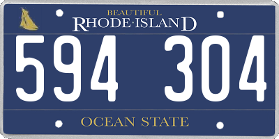 RI license plate 594304