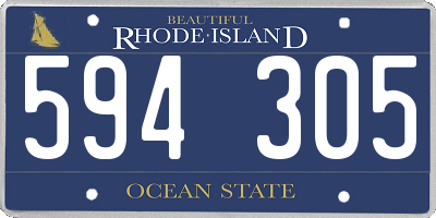 RI license plate 594305