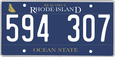 RI license plate 594307
