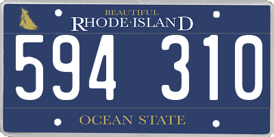 RI license plate 594310