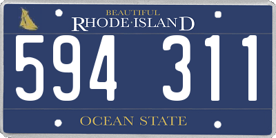 RI license plate 594311