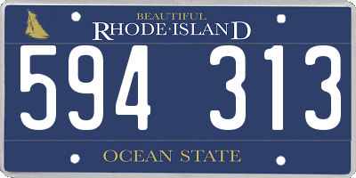 RI license plate 594313