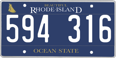 RI license plate 594316
