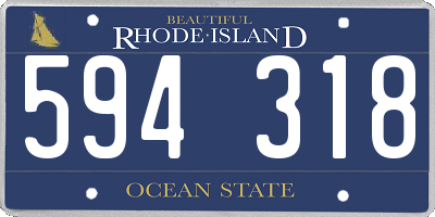 RI license plate 594318