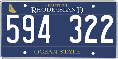 RI license plate 594322