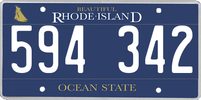 RI license plate 594342