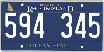RI license plate 594345