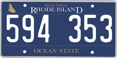 RI license plate 594353