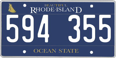 RI license plate 594355