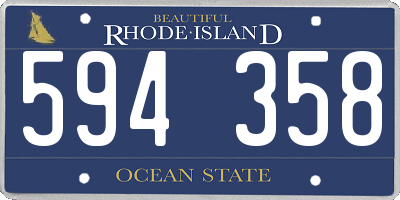 RI license plate 594358