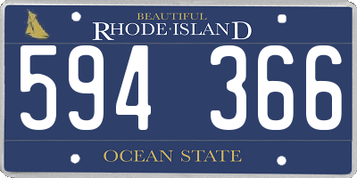 RI license plate 594366