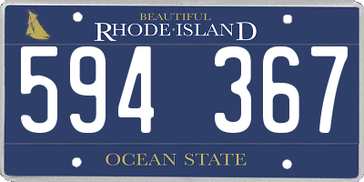 RI license plate 594367