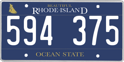 RI license plate 594375