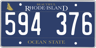 RI license plate 594376