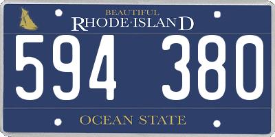 RI license plate 594380