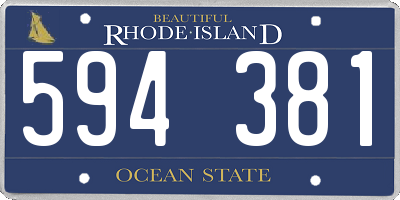 RI license plate 594381
