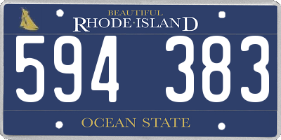 RI license plate 594383