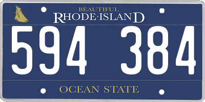 RI license plate 594384