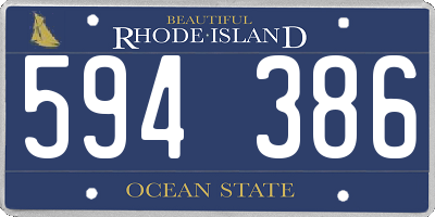 RI license plate 594386