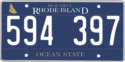 RI license plate 594397