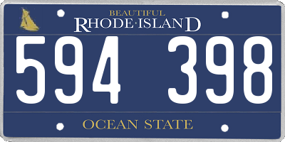 RI license plate 594398