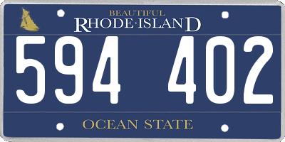 RI license plate 594402